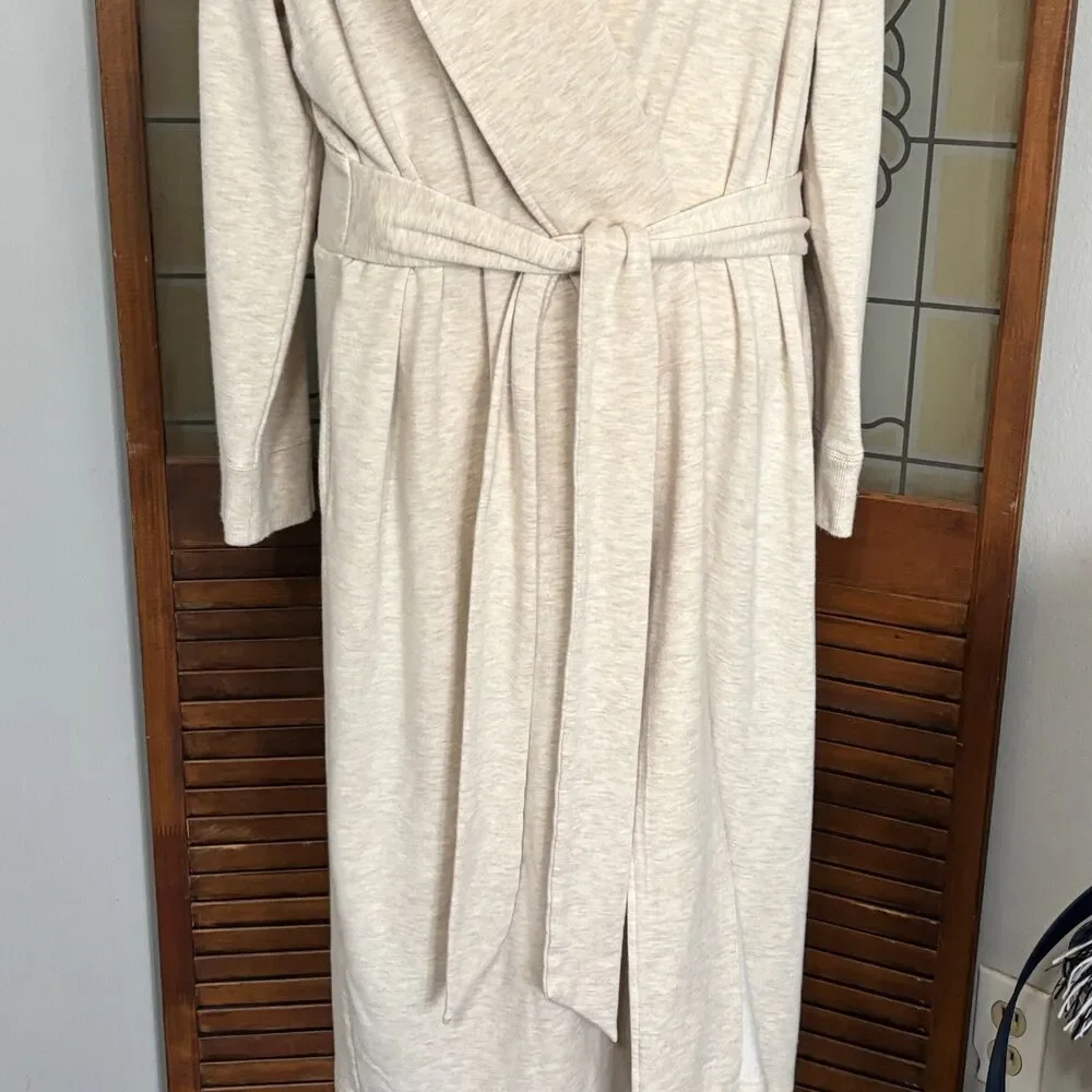 Soft Surroundings Belted Cozy Soft Midi Length Bath Robe Cream Color Size XL - Picture 9 of 15